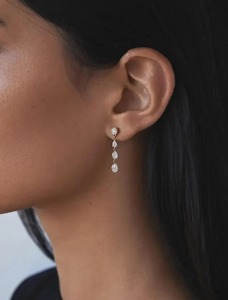 Boucles d'oreilles en or 14 carats avec diamant de laboratoire en forme de poire de 2,66 carats, certifiées IGI, cadeau pour mariage, fête ou anniversaire - Product Image 6