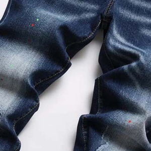 Jeans de Mezclilla Clásicos para Hombre, Color Azul Claro, Desgastados, Corte Recto, 5 Bolsillos, Estilo Diseñador, Pantalones de Moda para Hombre - Product Image 4