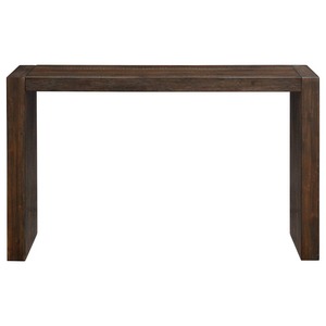 Mesa Consola Convertible de Hierro Marrón Oscuro con Espejo, Diseño en Forma de U, Estructura de Panel Grueso, Mueble Moderno para Entrada u Hotel - Product Image 1