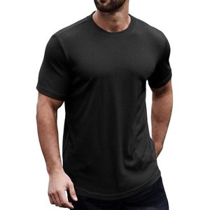 2025 hombres peso pesado gimnasio entrenamiento texturizado camisetas 280 gramos músculo Camiseta cuello redondo manga corta palangre animado - Product Image 1