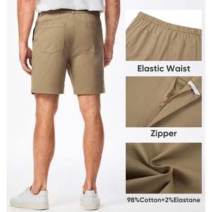 2025 hommes décontracté 100% coton sergé Cargo Shorts XS taille taille élastique cordon fermeture tissé-tricoté tissage Logo blanc - Product Image 4