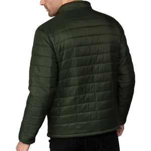 Chaqueta Acolchada de Lona Transpirable de Alta Calidad para Hombre, con Capucha, Logotipo Frontal, Cuello Alto, Manga Larga, Color Sólido - Product Image 5