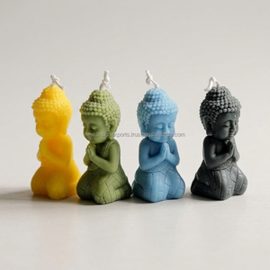 Bougie Sculptée Artisanale Bouddha Prierant – Figurine Zen de Luxe Faite à la Main - Product Image 2