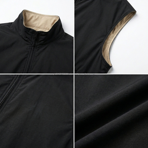 Gilet réversible à col montant sans manches, couleur unie, fermeture éclair, vêtement d'extérieur décontracté pour l'automne, en polyamide et élasthanne - Product Image 6