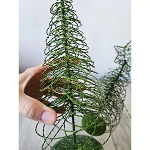 Metal Wire Christmas <b>Tree</b> Set with Star Topper Green Decorative Tabletop <b>Indoor</b> Holiday Decoration Pine Style From India - Product Image 4