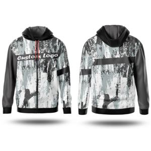 Sweat-shirts à capuche brodés par sublimation, en molleton mélangé polyester-coton, pour l'hiver, pull-over imprimé sur mesure, haute qualité, pour hommes, élégants - Product Image 2