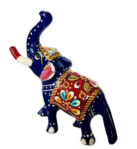 Handmade Painted Wooden <b>Elephant</b> Figurine Folk Art <b>Decorative</b> Home <b>Decoration</b> 3D Shape - Product Image 5