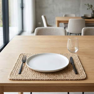 13 Inch <b>Square</b> Jute Rope <b>Placemat</b> Handmade Woven Natural Table Mat Eco Friendly Dining <b>Placemat</b> Wholesale OEM Supplier - Product Image 4