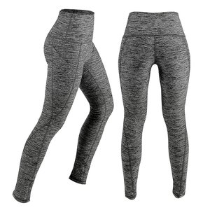 Leggings de yoga pour femmes avec logo personnalisé, taille haute, élastique, anti-transpiration, 100% polyester, pour la gym et le fitness - Product Image 5