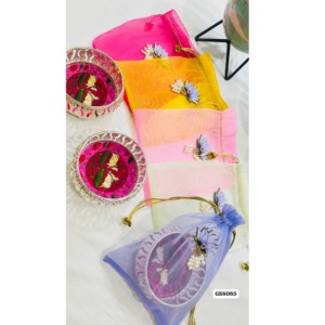 Decorative Indian Wedding <b>Gift</b> Potli Bags Traditional Pooja Tray Set Organza MDF Material Religious Style Die Cutting Printing - Product Image 2