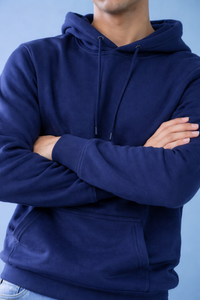 Sudadera con Capucha para Hombre de Primera Calidad, Color Sólido Azul Marino, Suministro al por Mayor, Fabricante, Sudadera de Algodón y Felpa para Hombre, Sudadera Azul Marino para Invierno - Product Image 4