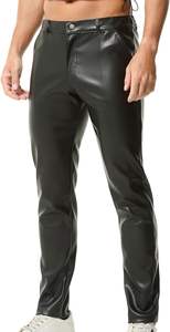 Pantalones de Cuero para Hombre, de Cuero Vacuno Auténtico, Corte Ajustado, Estilo Motero, Casuales, de la Mejor Calidad - Product Image 5