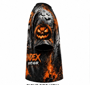INDEX Men's Halloween <b>Pumpkin</b> Printed <b>T</b>-<b>Shirt</b> Short Sleeve O-Neck Street Style Regular Fit With Bats And Orange Design - Product Image 3
