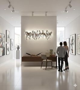 Décoration murale moderne en métal découpée au laser, motif herbe de chevaux, avec rétroéclairage, thème animal horizontal, à fixer au mur - Product Image 4