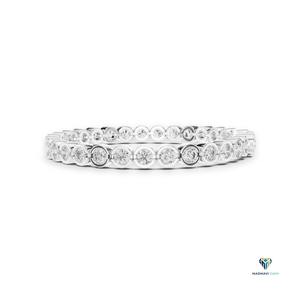 9.30 CT White <b>Gold</b> Round Lab Grown Diamond Bezel Set Tennis Bracelet in 18K <b>Solid</b> <b>Gold</b> - Product Image 2