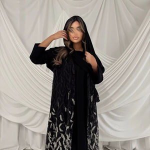 Handmade Hand Embroidered Beaded Vintage Premium Nida Abaya Anti-Pilling Elegant Finish Women Daily Wear Wedding - Product Image 1