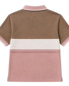 Camiseta Polo para Hombre Personalizada por el Fabricante, Color Marrón y Rosa, Bloques de Color, Manga Corta, Informal, para Golf, Transpirable, Top de Moda de Verano - Product Image 2
