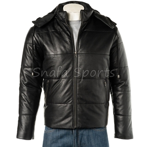 New Style Luxury Design <b>Men's</b> Leather <b>Jacket</b> Heavyweight Waterproof Stand Eco-Friendly Comfortable Winter Leather <b>Jackets</b> - Product Image 4