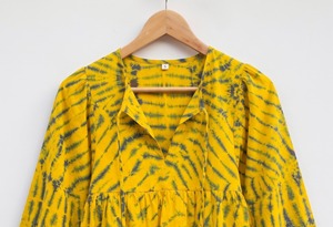 Women's Woven Tie Dye Lace Cotton <b>Blouse</b> Balloon Sleeve Tassel Bohemian V-neck Loose Fit <b>Christmas</b> All Seasons - Product Image 5