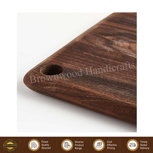 Juego de 3 tablas de cortar de madera de acacia de origen indio, diseño antiguo, bandeja de servir de madera para uso en la cocina, muy vendido. - Product Image 2