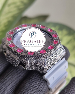 นาฬิกาเพชรแบบกำหนดเอง Pragalbh Jewels ประดับเพชรโมอิสซาไนต์ ตัวเรือนสแตนเลสสตีล นาฬิกาฮิปฮอปสุดหรูสำหรับผู้ชายและผู้หญิง - Product Image 3