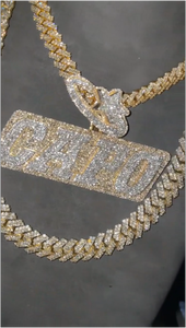 Colgante de Plata de Ley 925 para Hombre, Estilo Hip Hop, con Incrustaciones de Moissanita, Personalizado con Iniciales, Nombre, Logotipo o Letra - Product Image 3