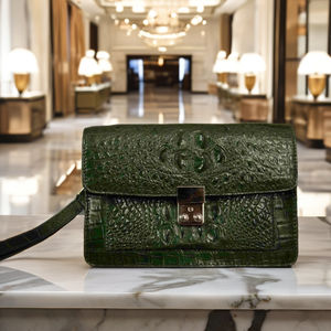 Wholesale <b>Genuine</b> Alligator <b>Leather</b> Clutch <b>Bag</b> With Zipper 2025 OEM/ODM <b>Bags</b> Bespoke <b>Bags</b> For Men With Low MOQ - Product Image 1