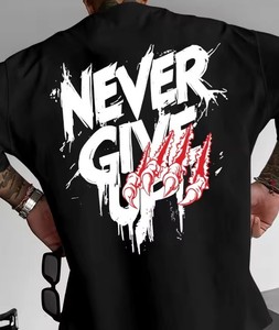 Camiseta Personalizada de Cuello Redondo, Mezcla de Seda/Algodón, Gruesa, Estilo Hip Hop, Anti-Pilling, Corte Holgado, Manga Corta, con Estampado Gráfico - Product Image 1