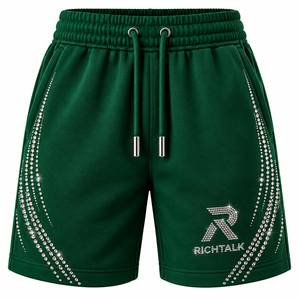 Men's Rhinestone <b>Shorts</b> High Waist Drawstring Casual <b>Sport</b> <b>Short</b> Pants Sequined Letter Logo Design - Product Image 1