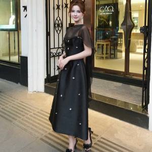 Robe longue en satin pour femmes, sur mesure OEM/ODM, avec superposition en mousseline, robe de soirée de luxe - Product Image 6