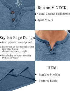 T-shirt en coton tricoté pour homme, col en V, coupe slim, respirant, écologique, séchage rapide, léger, confortable, manches courtes, décontracté - Product Image 5