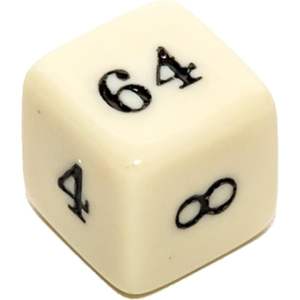 Cubo de Duplicación de Backgammon Premium de 16 mm, Color Marfil - Dado D6 de Acrílico de Alta Calidad con 64 Números para Accesorios de Juegos de Mesa - Product Image 2