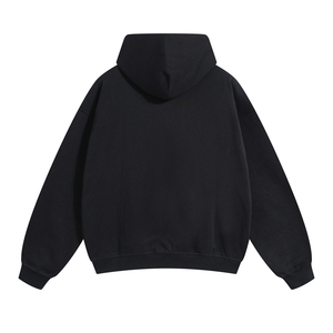 เสื้อฮู้ดซิปผู้ชายทรงโอเวอร์ไซส์ มีกระเป๋า สีเทาล้วน ผ้าเฟรนช์เทอร์รี่ 100% คอตตอน ไม่หด ใส่ได้ในฤดูใบไม้ร่วง น้ำหนัก 500gsm ผ้าถัก - Product Image 2