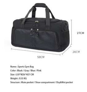 Bolsa Deportiva de Gimnasio Rosa Personalizada de Alta Calidad, Gran Capacidad, Cierre de Cremallera, Asa Suave, Bolsa de Viaje Deportiva - Product Image 4