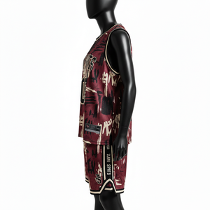 Ensemble short et maillot de basket pour femme, 160 GSM, maille polyester respirante, impression par sublimation, panneau latéral, logo personnalisé, ensembles pour femmes - Product Image 3