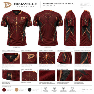 Maillot d'e-sport Arcane Fracture avec détails en feuille de cuivre, panneaux en maille respirante, sublimation, uniforme d'équipe de gaming - Product Image 5