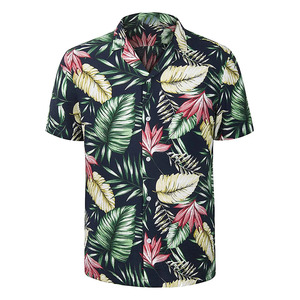 เสื้อเชิ้ตผู้ชายลายดอกไม้หรูหรา ลายพฤกษศาสตร์ เสื้อเชิ้ตลำลองฤดูร้อน ผ้าพรีเมียม ผลิตจากโรงงาน - Product Image 1