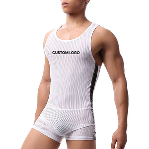 2026 White And Black Color High Quality Comfortable Breathable Men Fitness Wear Wrestling Singlets BY AMAZING INDUSTRIES - Product Image 2