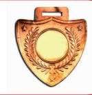 Badge en cuivre, emblème frappé à l'ancienne, centre vierge, couronne de lauriers, trois étoiles, médaille, artisanat métallique - Product Image 6