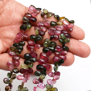 Turmalina Multicolor AAA+ de 6x8mm, Cuentas Facetadas en Forma de Pera, Turmalina Sandía Natural, Piedras Preciosas Sueltas para Joyería - Product Image 2