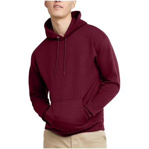 Sweat-shirts à capuche personnalisés pour hommes avec logo sur le devant, en mélange polyester/coton, tissu polaire respirant personnalisable en GSM, vente en gros - Product Image 1