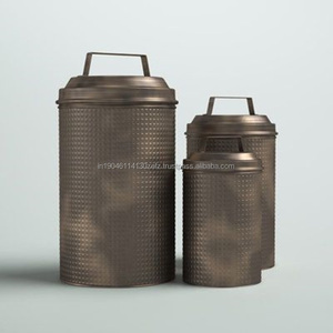 Diseño de flor de esmalte blanco Metal hierro azúcar café y té tarros de almacenamiento hecho a mano bote para el hogar Hotel restaurante cocina - Product Image 5