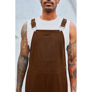 Salopette en jean pour homme 2025, coupe décontractée, vêtements de travail tendance, combinaison avec poches, style vintage et hip-hop pour l'été - Product Image 4