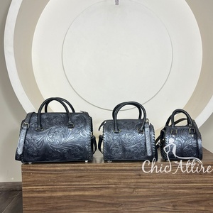 Sac de voyage de luxe en cuir de vachette fait main motif tournesol Super Septembre pour femme, style personnalisé, sac à bandoulière de créateur - Product Image 1