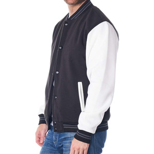 Formal Men's Winter Varsity Jacket Front Logo 100% Cotton Windproof Reflective Design <b>Covered</b> <b>Button</b> Closure Polyester Wadding - Product Image 5