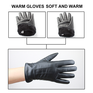 Guantes de Cuero Negros Suaves y Cálidos, Marca OEM, para Uso en Fiestas, Unisex, Aislamiento Térmico, Protección Táctica, Pantalla Táctil - Product Image 2