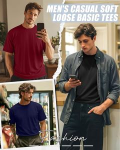 T-shirt classique pour homme en coton uni, col rond, manches courtes, confortable, léger, vêtement décontracté, prix d'usine, vente en gros - Product Image 6