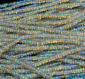 Natural Fire Opal Rondelle Beads Ethiopian Smooth Drilled Loose Multi Color 3-5mm 0.4mm Drill Hole Opal <b>Stone</b> for Jewelry Making - Product Image 1