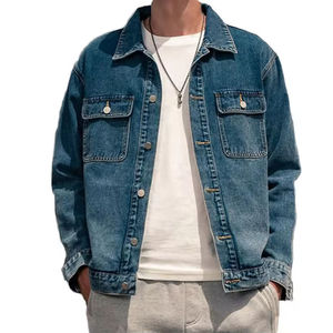 Nuevas Chaquetas Vaqueras Clásicas Personalizadas para Hombre, Cuello Alto Informal, Logotipo Frontal, Transpirables, de Secado Rápido, Reversibles - Product Image 1