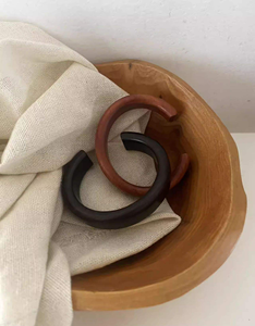 5 Colors Wide Plain Open Chunky Wooden Bangle Natural Sandalwood Bangles Women <b>Men</b> Vintage Statement Ethnic Handmade Jewelry Hot - Product Image 5
